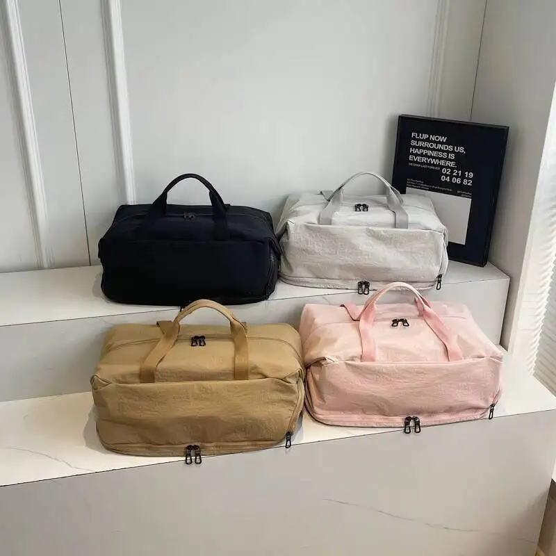 

Gym Women Canvas Weekender Overnight Luggage Casual Trendy Travel Tote Bag Large Capacity Crossbody Handbag Simple Waterproof