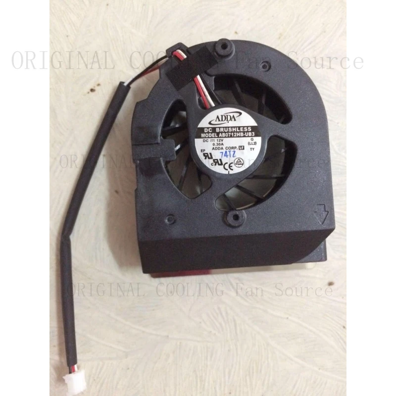 

B Original for ADDA AB0712HB-UB3 12V 0.30A 3 wire double ball notebook CPU fan