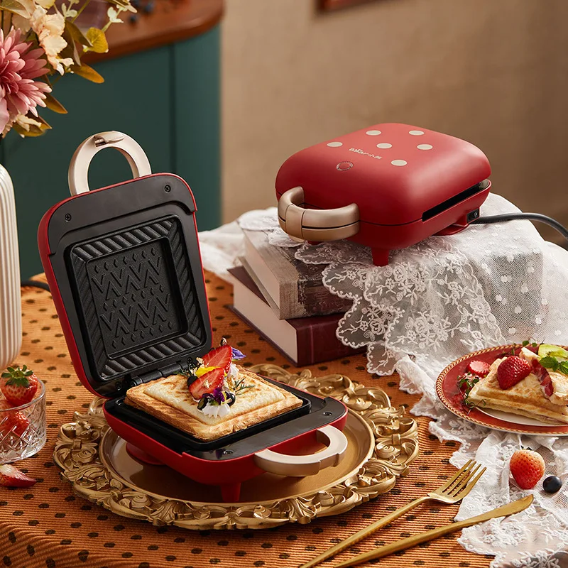 Mini Breakfast Sandwich Press Machine SMZ‑B05N1 Double‑Sided Heating Non‑Stick Grill Home Toaster Maker for Daily Breakfast
