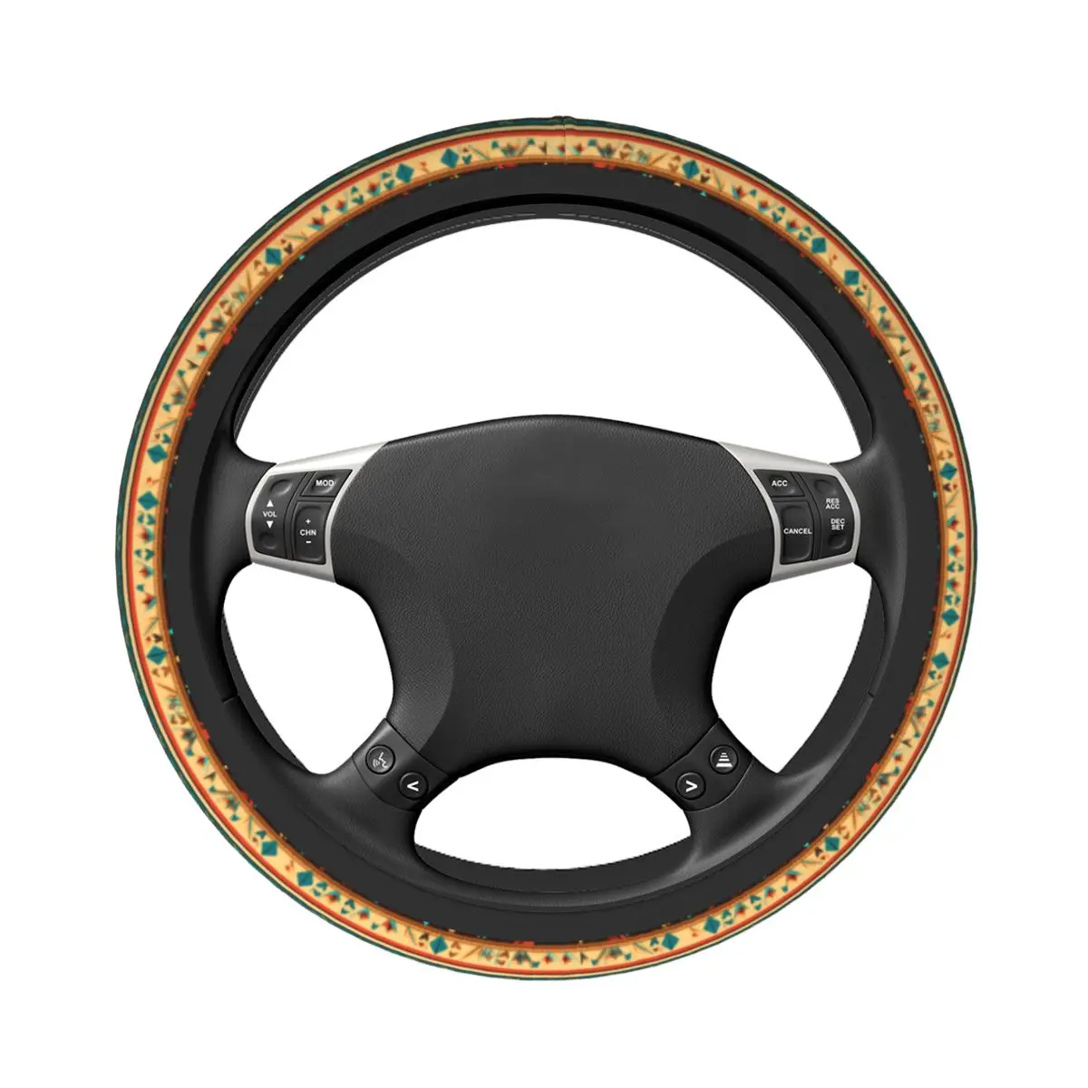 Native Southwest American Aztec Navajo Car Steering Wheel Cover 38cm Anti-slip Steering Wheel Protective Cover Car Accessories