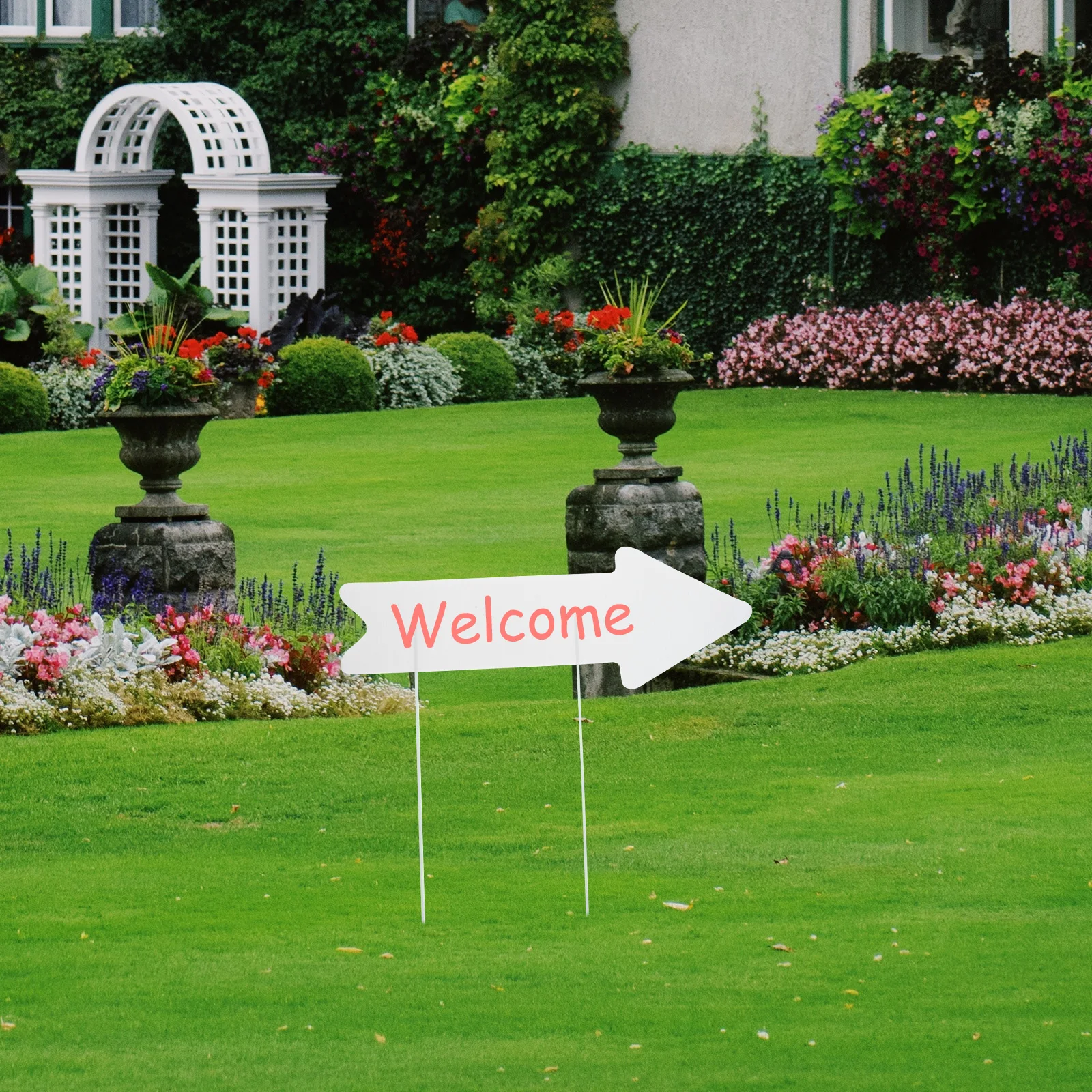 

5pcs Plastic Lawn Sign Yard Signs Stakes White Ripple Blanks for Gardening Outdoor Indoor Practical Long Lasting Safe Sturdy