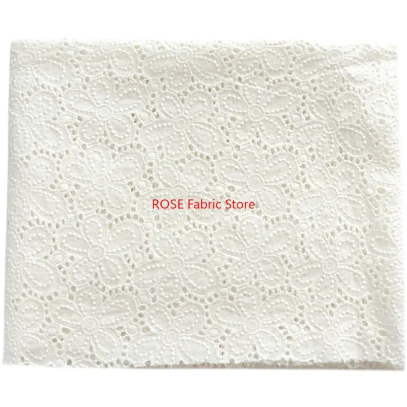 Flower Embroidery Cotton Fabric Flower Hollow Cloth For Shirt, Dress, Children's Clothing, tops, table cover, costumes design