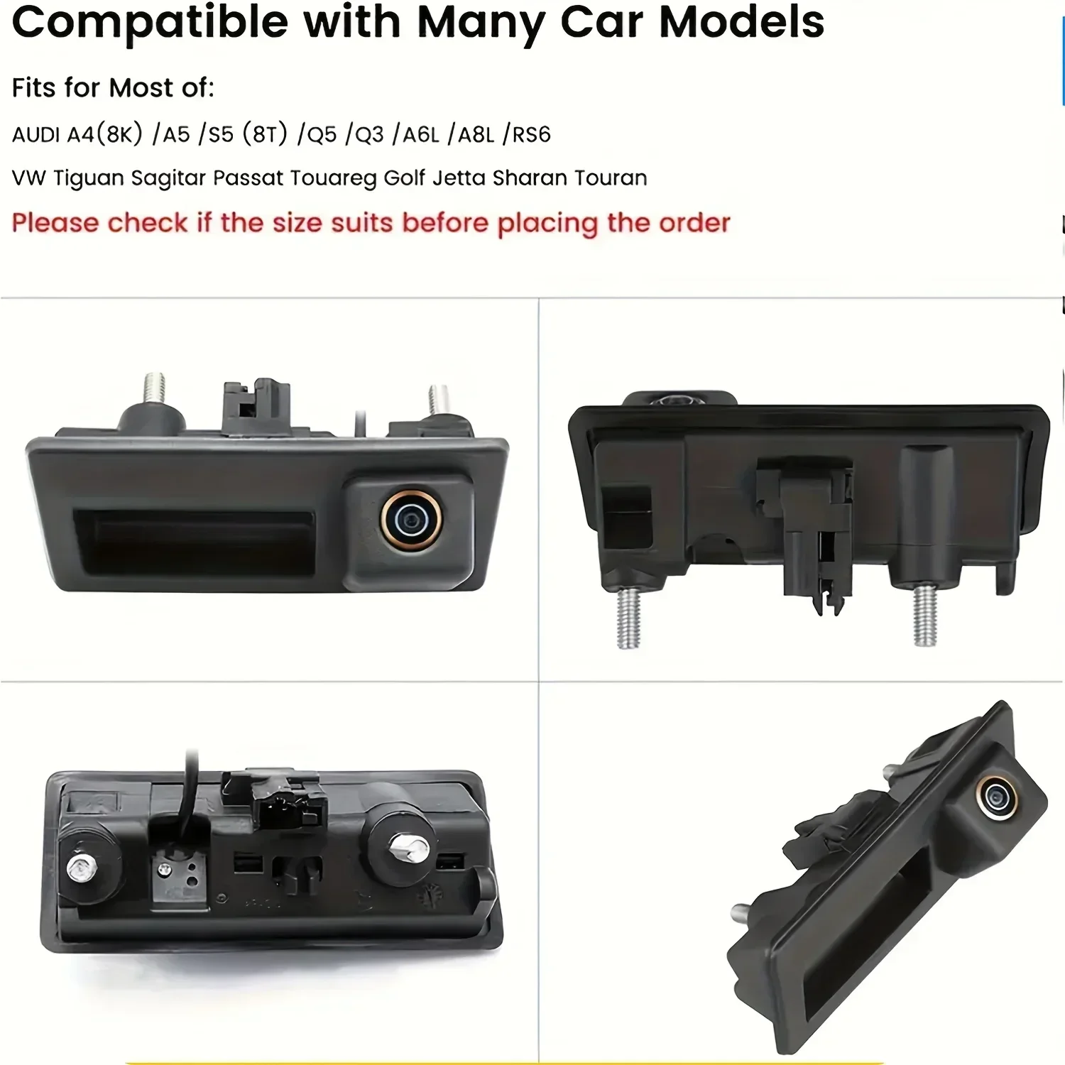 VW Golf Jetta Tiguan Reverse Camera RV with Dynamic Trajectory Guide Line - for Audi VW Passat Touran Sharan Touareg 2011-2016