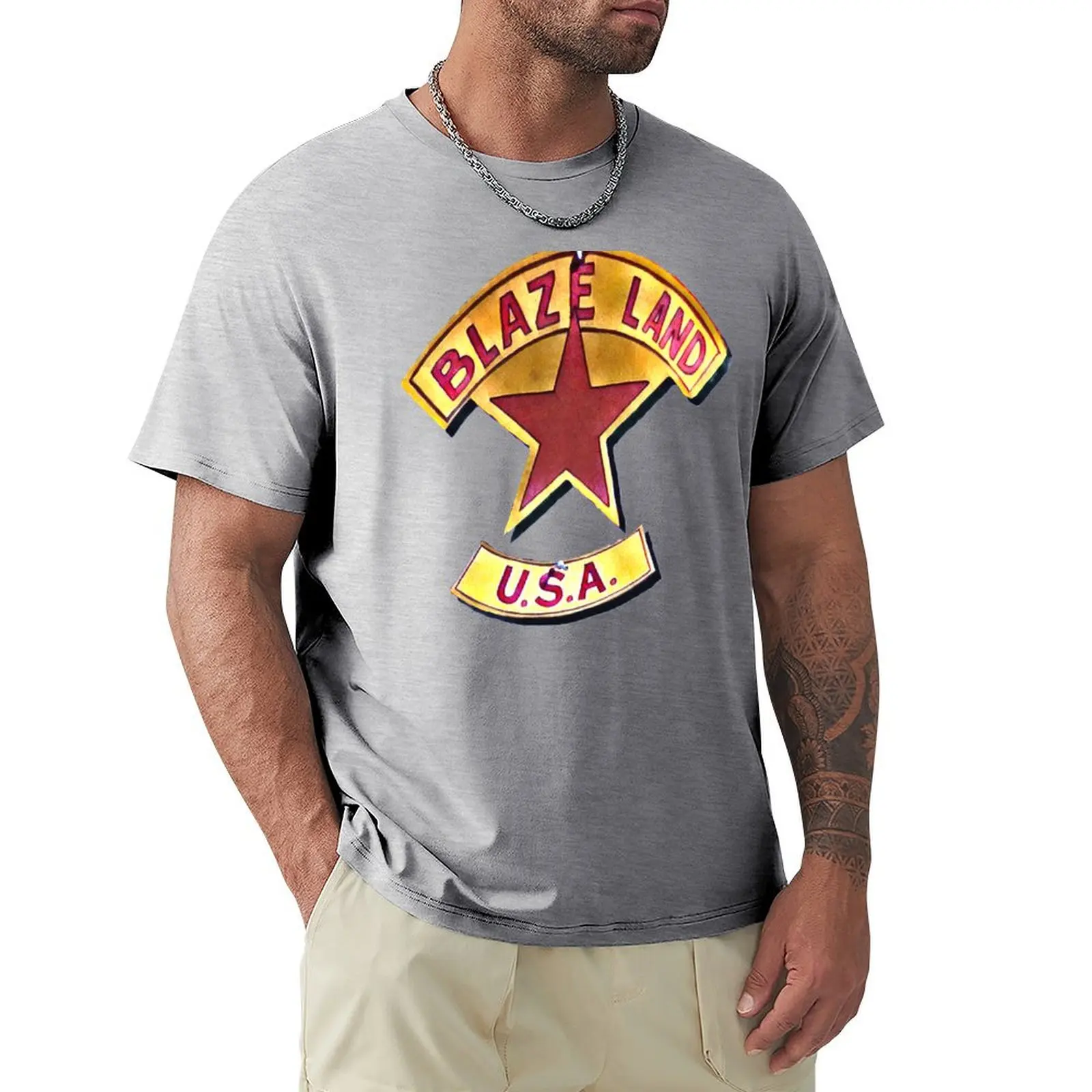 

NIGHT SHIFT - Blaze Land U.S.A. T-Shirt heavyweights plus size tops graphics plus sizes fitted t shirts for men