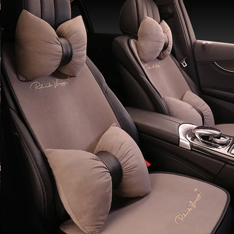 

Suede Four Seasons Car Seat Cushion Winter Warmth Four season constant temperature Ins style cushion Automotive Interior