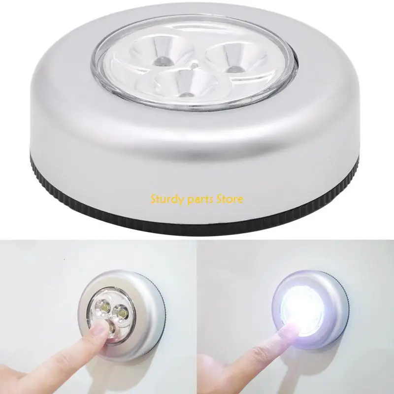 97QC 3 LED Car Home Wall Camping For Touch Push Lamp Battery Luz nocturna alimentada