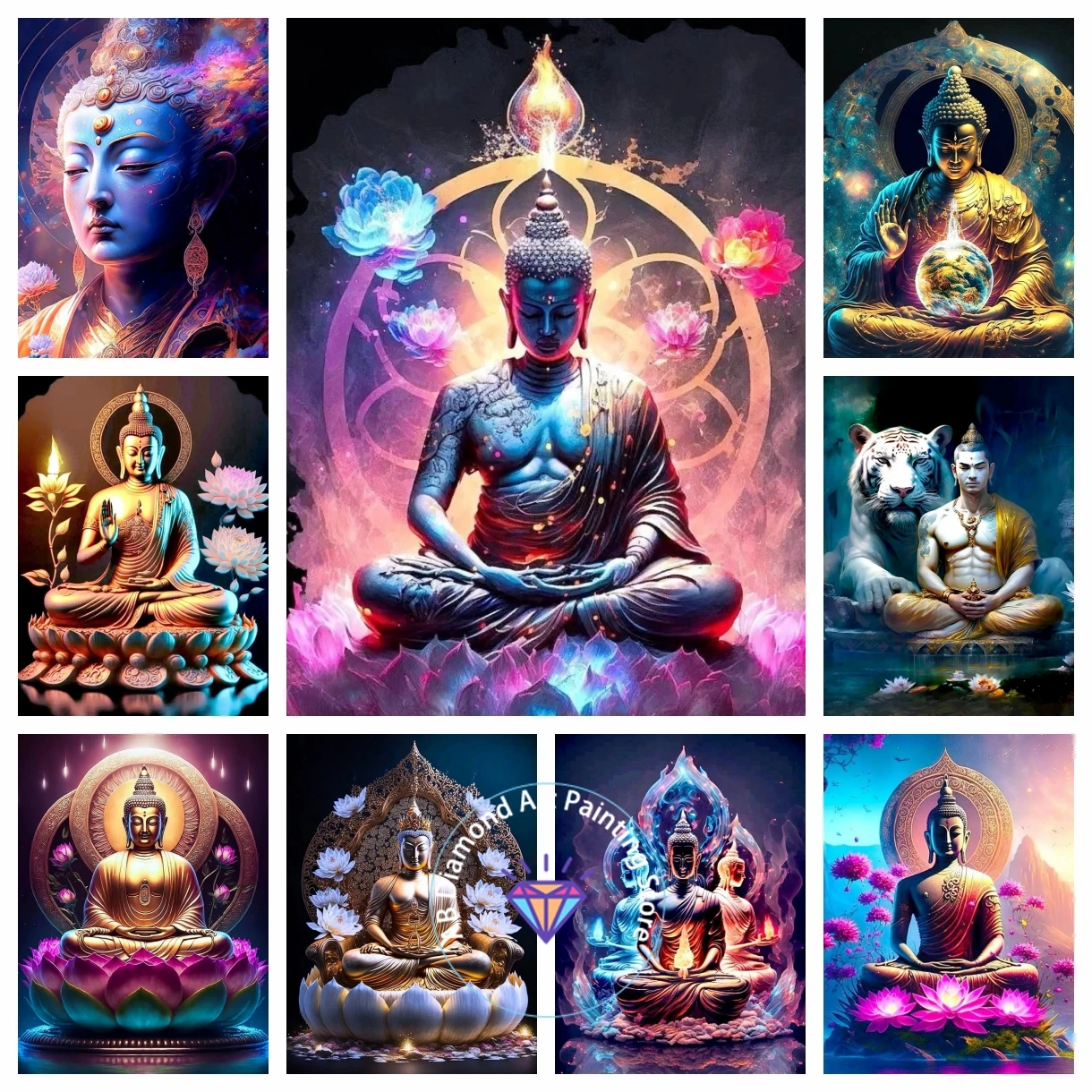 

AB Diamond Painting Kit Art 5D DIY Buddha Embroidery Religion Cross Stitch Mosaic Home Decor Gift