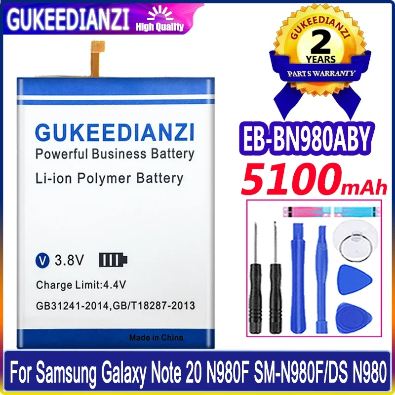 GUKEEDIANZI EB-BN980ABY 5100mAh Replacement Battery For SAMSUNG Galaxy Note 20 Note20 N980 N980F SM-N980F/DS Batteries Track NO