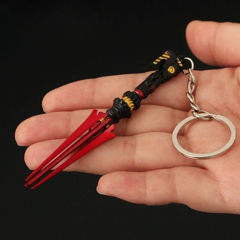 9cm/3,54 pulgadas nuevo siglo punzón periférico lanza llavero de Metal espada de Anime arma modelo pequeño y exquisito regalo de joyería personalizado