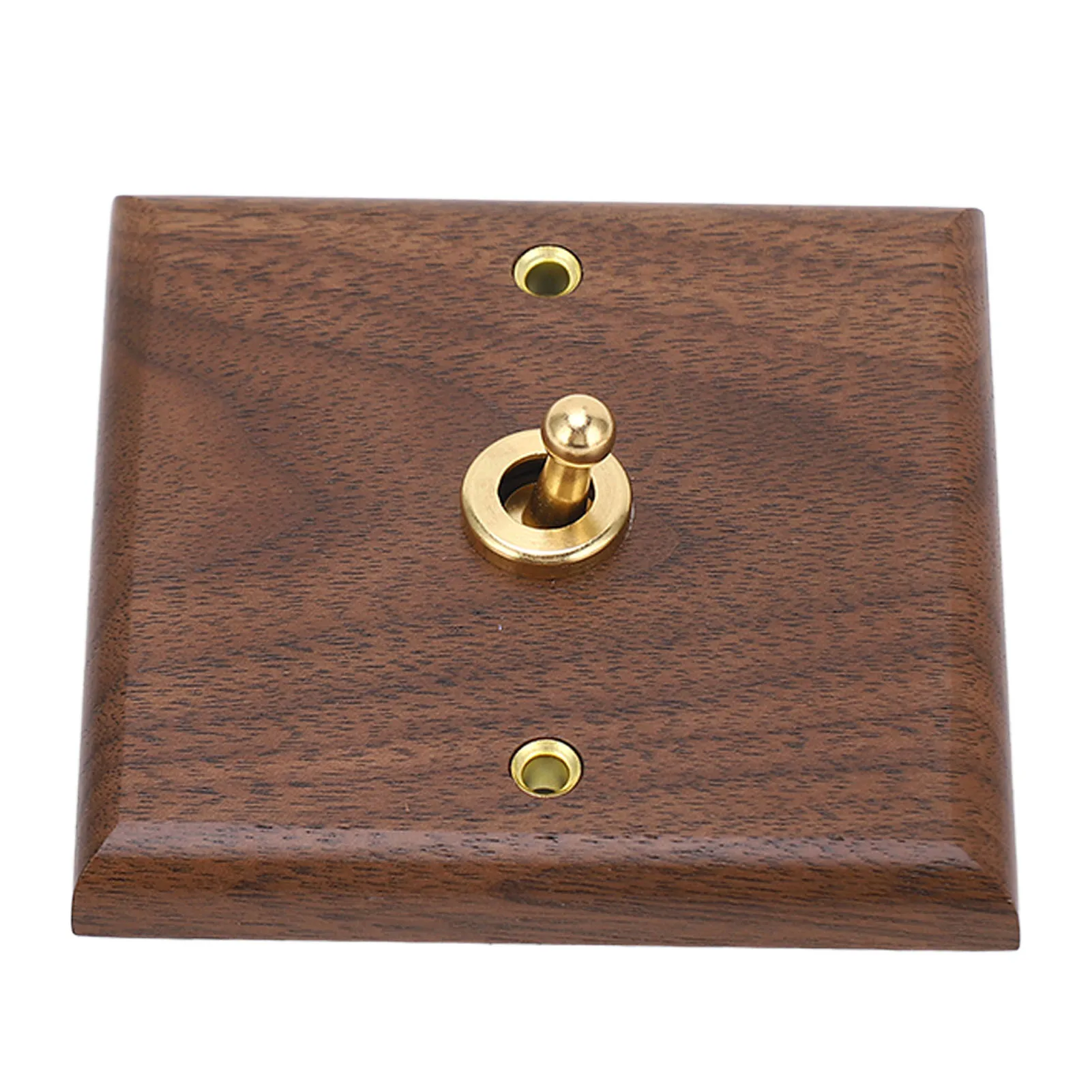 Antique Decoration Toggle  Retro Single Toggle  250V with Hand Made Wood Walnut Wall Panel Single Toggle