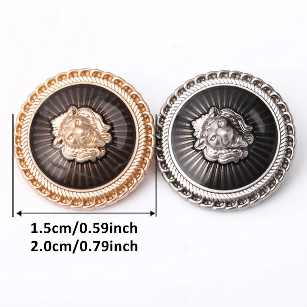 10 Pcs Set High-grade Lion Head Metal Buttons, Suitable for Men and Women's Coats, Jackets, Suits, Cardigans, Decorative Buttons