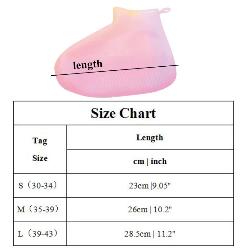 Waterproof Silicone Shoe Covers Reusable Rain Boot Overshoes Outdoor Non-Slip Wear-Resistant Shoe Covers Anti-Slip Rainy Boot