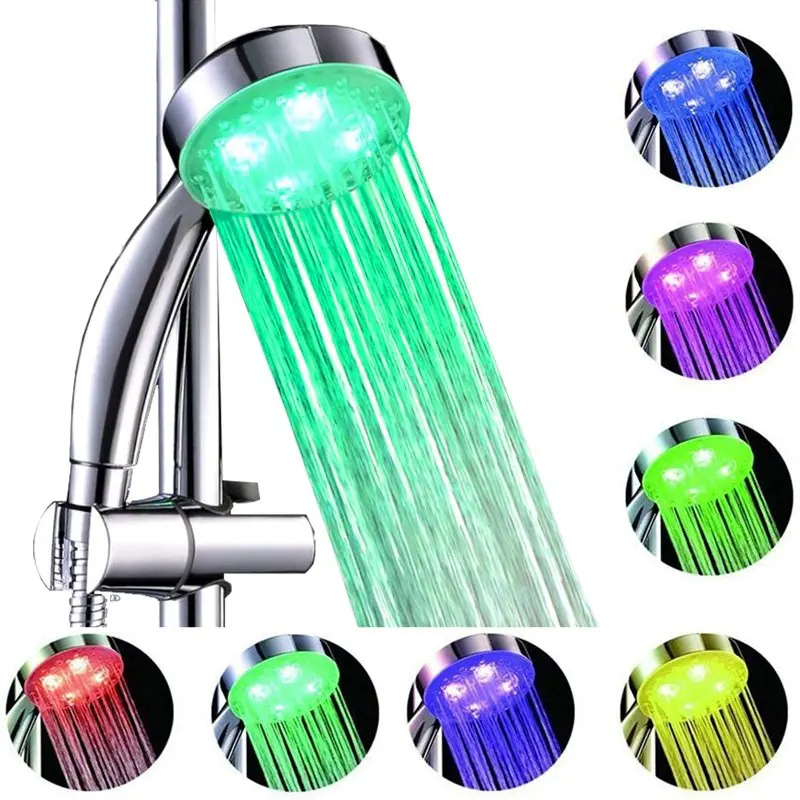 Bunter LED-Duschkopf, 7 Farben, wechselndes Wasser, leuchtendes Licht für das Badezimmer zu Hause