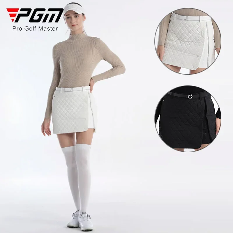 

PGM Winter Women Golf Short Skirt Ladies Padded Cotton Pantskirts Women Keep Warm Pencil Skort Spilt Plaid Casual Golf Culottes