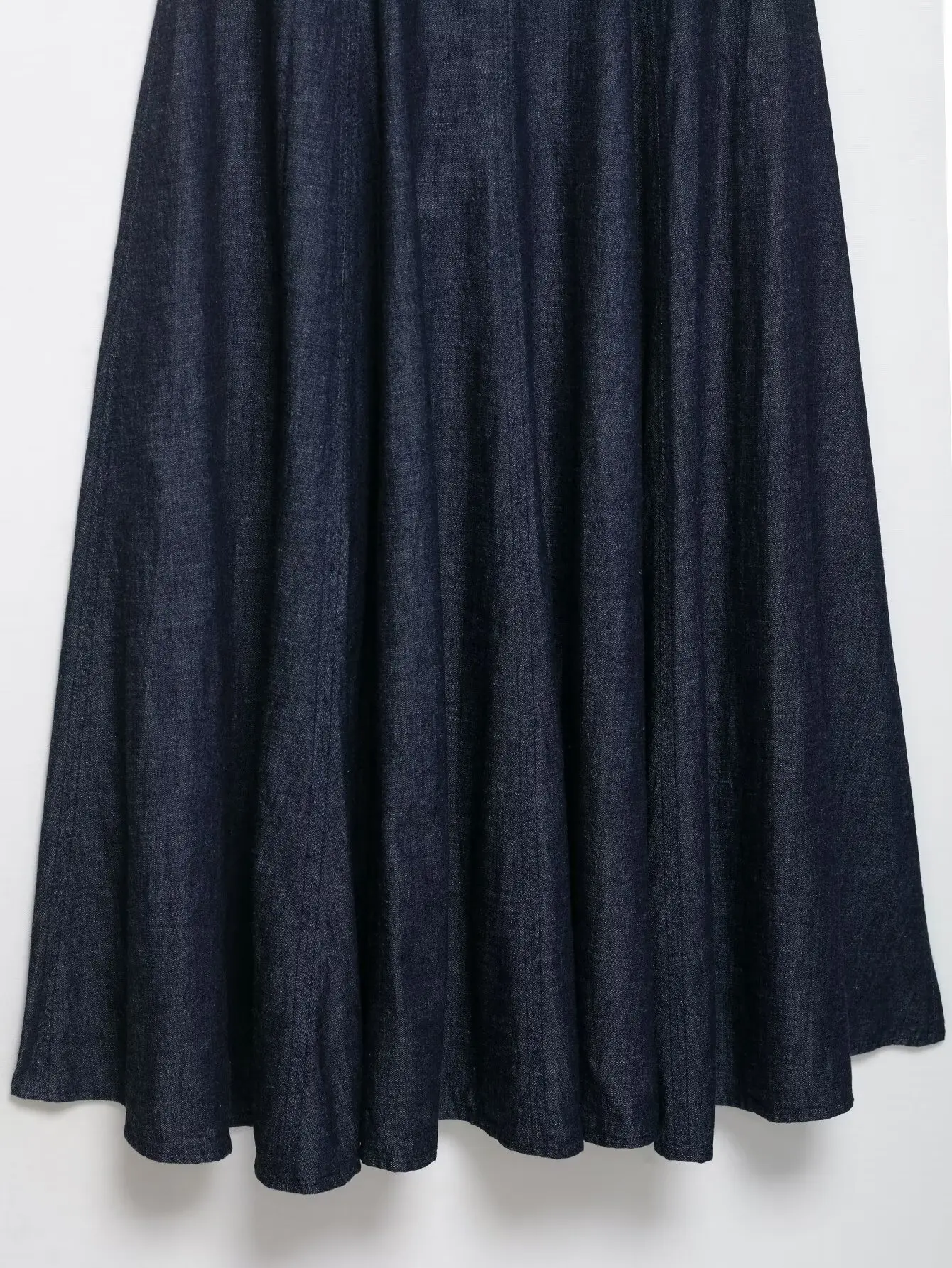 BSAY moda y temperamento minimalista mujer otoño nuevo artículo 2025 sin mangas cuello redondo cintura adelgazante vestido Midi de mezclilla