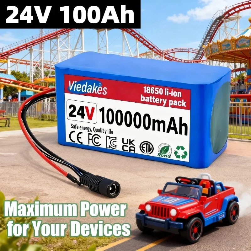 New 24V 100Ah 7S3P 18650 Li-ion Battery Pack for 29.4V 100000mAh Bicycle scooter / Lithium Ion Battery Pack with 2A Charger