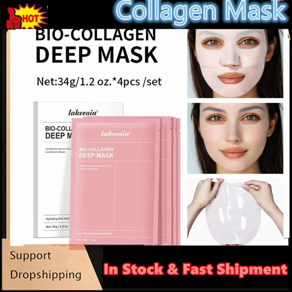 Bio-Collagen Real Deep Mask Supplement Collagen Hydrating Overnight Hydrogel Mask Elasticity Improvement Pore Minimizing Firming