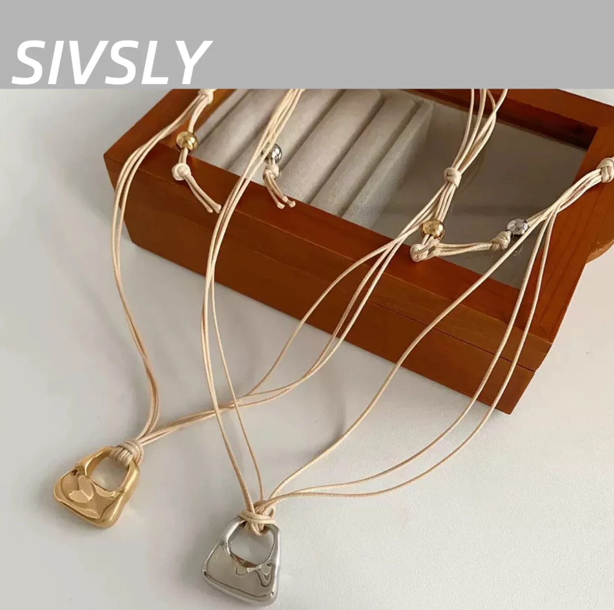 

Couple high-end simple necklace fashion temperament all-match sweater chain unique men and women personality accessories