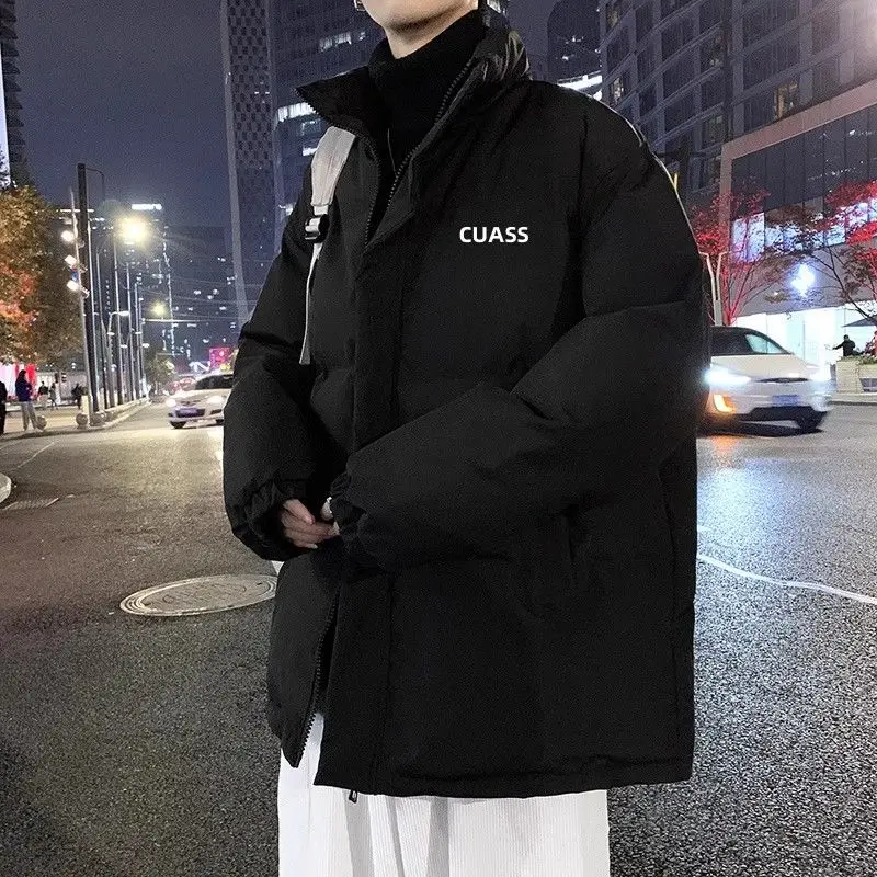 Winter Jackets Men Warm Thick Parkas Lapel Long Sleeve Windproof Outerwear Loose Casual Cotton-padded Coat Winter Jacket Men