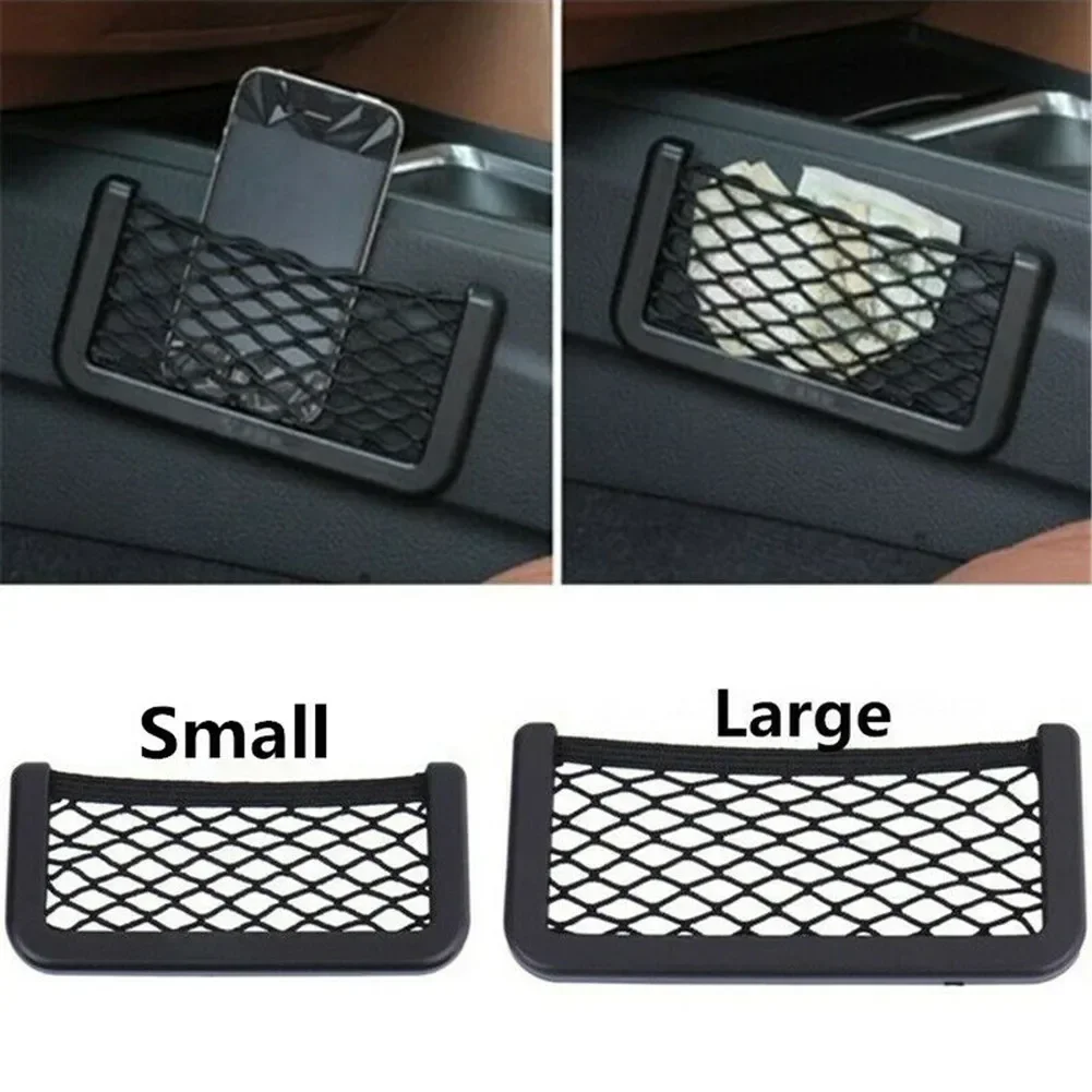 Car Side Storage Net Mesh Seat Back Pockets Elastic Nylon Material 2 Small and 2 Large Keep Your Car Clutter Free