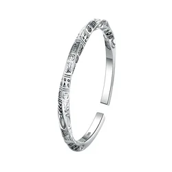 925 Sterling Silver Totems Open ​Bangles Bracelets For Women Wedding Luxury Jewelry Accessories Wholesale Jewellery