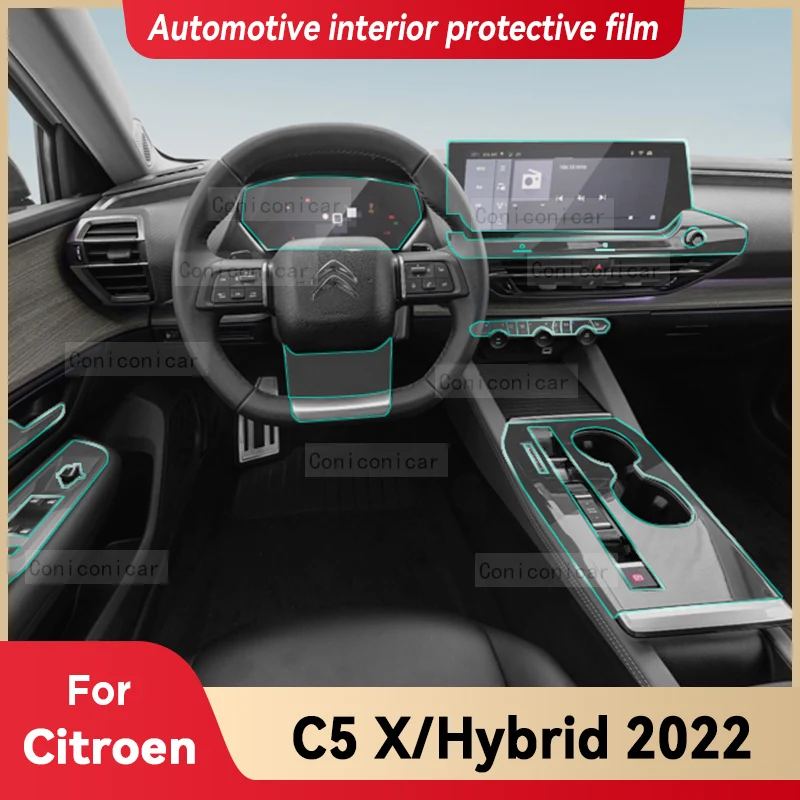 

For CITROEN C5 X 2022 Gearbox Panel Dashboard Navigation Automotive Interior Protective Film TPU Anti-Scratch Sticker Protect