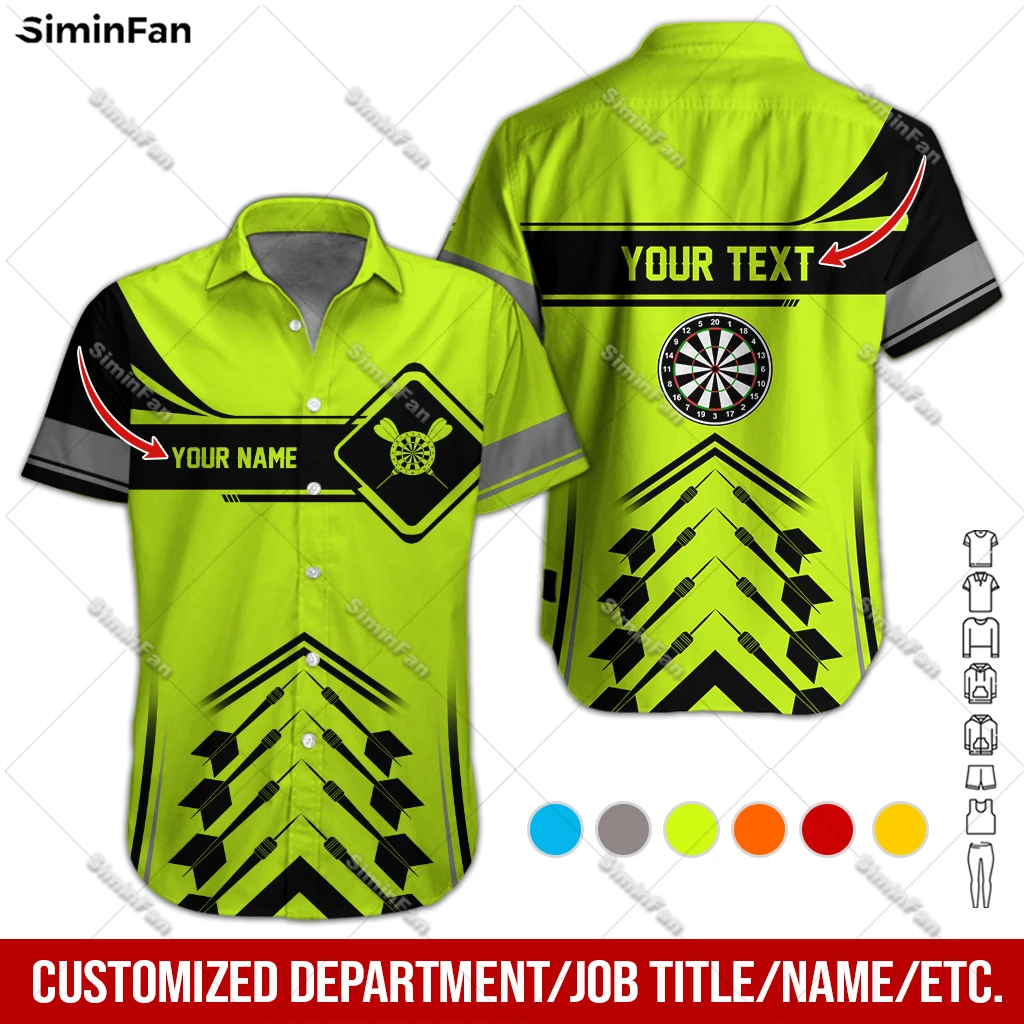 Custom Text Love Darts Colorful Mens Hawaiian Short Sleeve Shirts 3D Full Printed Male Lapel Tshirt Summer T-shirt Unisex Tee-3