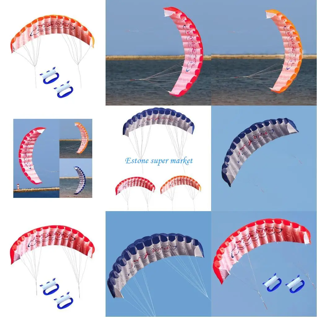 090B Soft Sport Kite Stunt Kite สำหรับชายหาดสำหรับเล่นในช่วงวันหยุดฤดูร้อนของเล่นสนามหลังบ้านกลางแจ้งสำหรับ W/ Dual Line 30m AC