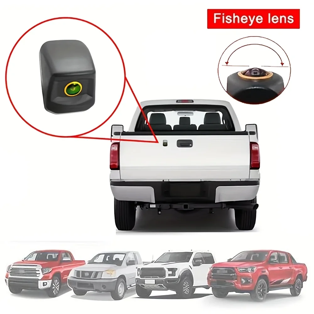 Rear View Camera Suitable for TOYOTA Hilux, GMC, Ford F150/250/350, and RAM Pickup, Featuring an Upside-Down Mount