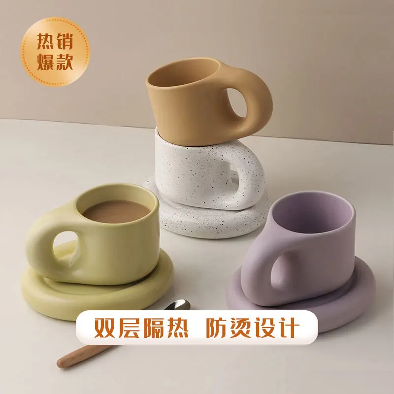 Tazas de café creativas, tazas de pareja, Taza de cerámica, taza gordito de oficina