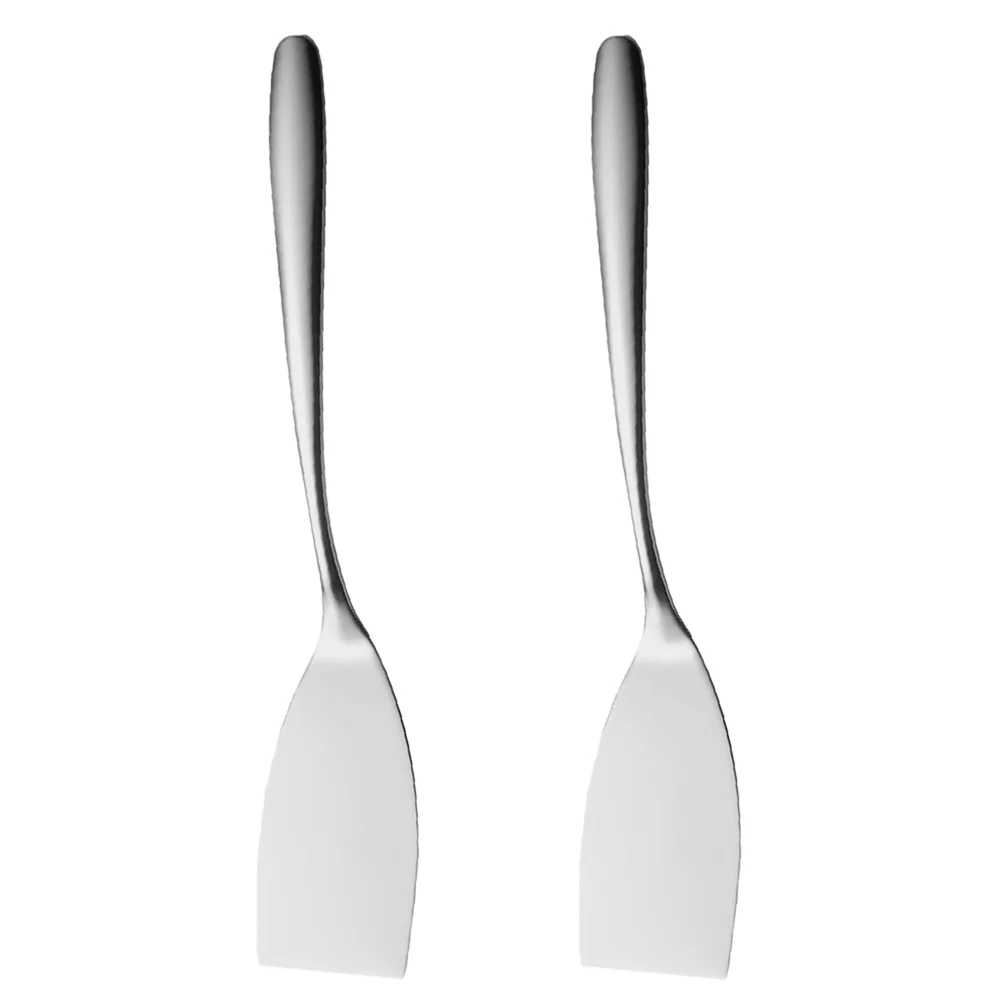 

2 Pcs Small Frying Spatula Pancakes 2pcs Griddle Accessories Dish Stainless Steel Cooking