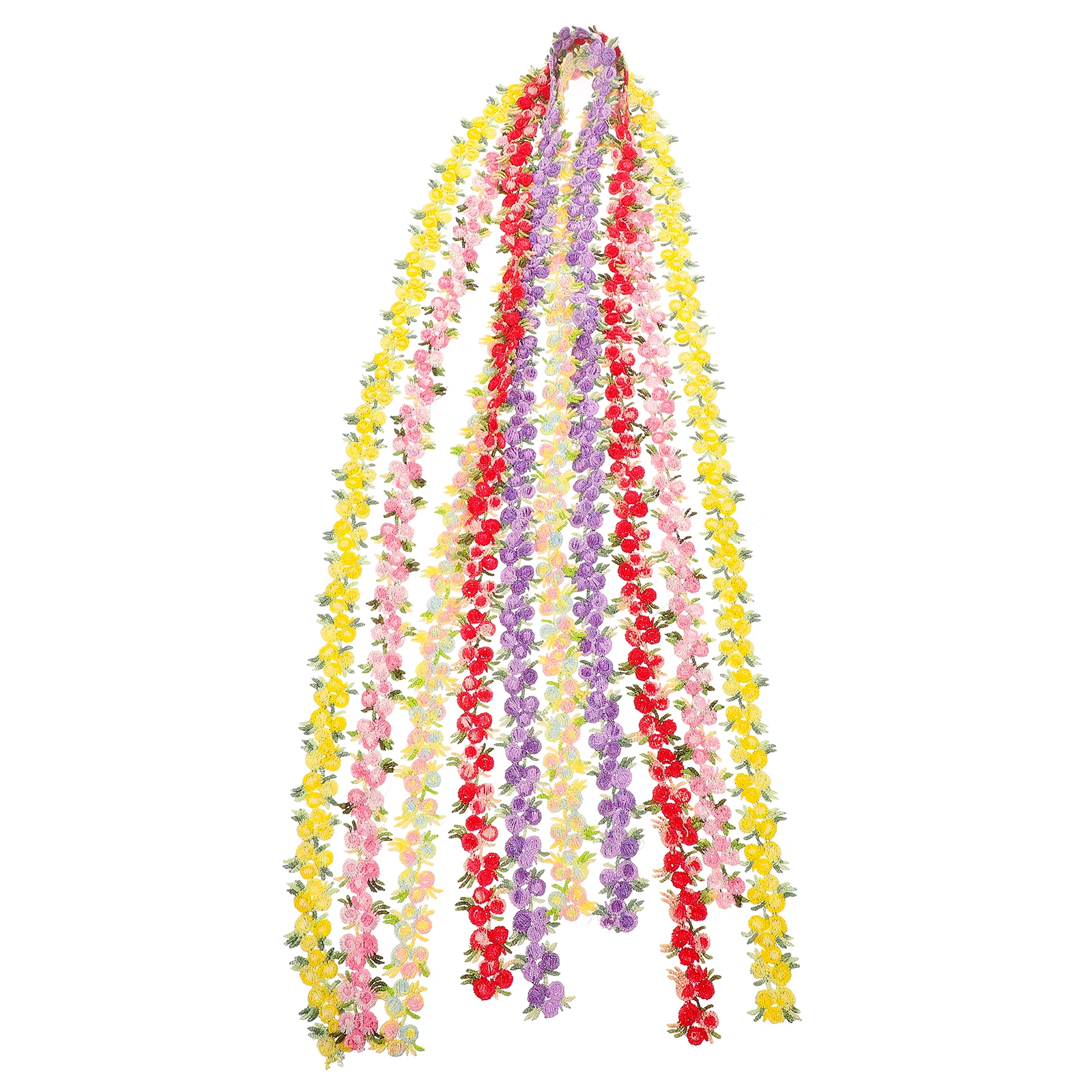 

5 Sets Multi Color Water Soluble Flowers Headwear Accessories Elastic Embroidered Polyester Yarn Bride H crafted Sewing Ribbon