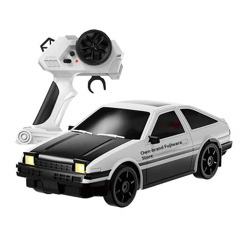 Rc Drift Car Ae86 4wd High Speed Pop Up Headlights Black Hood Four Channel Long Battery Life Racing Model For Adult Hobby