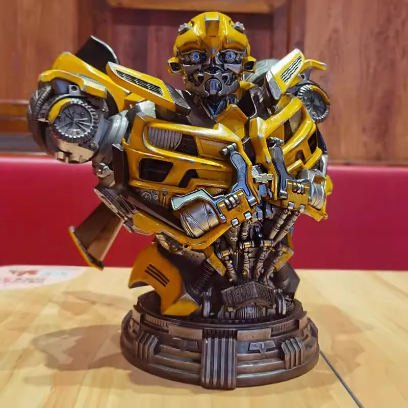 Bumblebee Battle Damage, Optimus Prime Megatron, modelo periférico, adornos favoritos, estatua de resina Livery, juguetes, 25cm