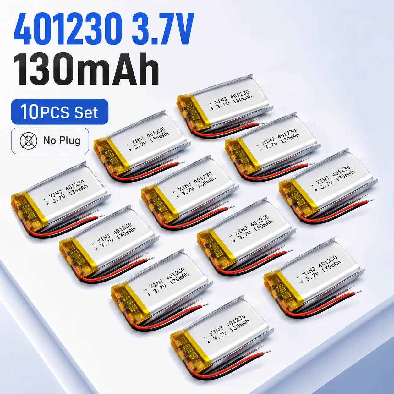 401230 3.7V 130mAh LiPo Battery 1/2/5/10pcs Rechargeable Polymer Cell for Satnave Headphones Bluetooth Speaker Earphone DashCam