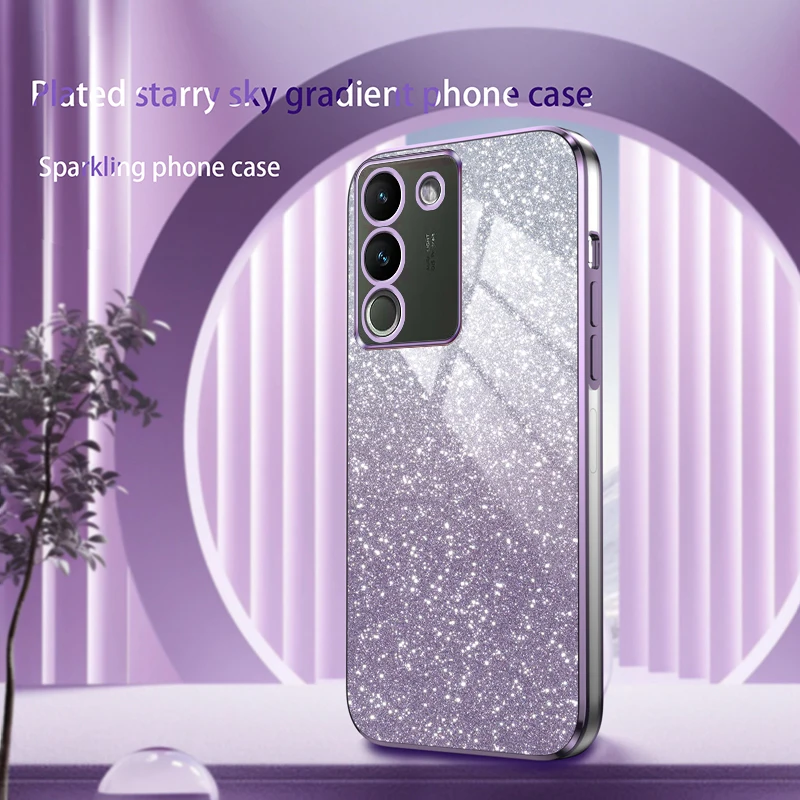 For VIVO V29e Case Electroplating Colorful Soft Glitter TPU Cellphone Cover Luxury VIVOV29e Phone Case