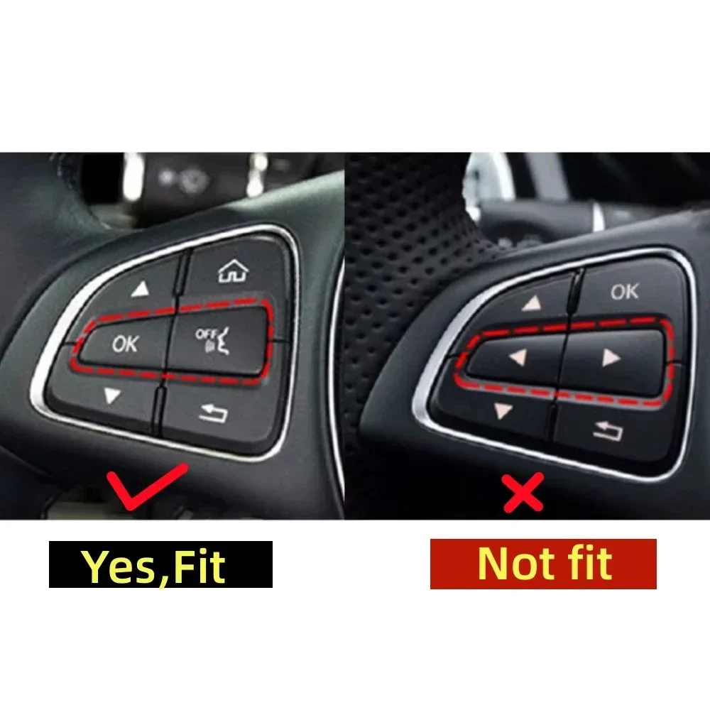 Car Steering Wheel Button Cover Stickers Trim Fit For Mercedes Benz C W205 GLC X253 V Class Vito W447 Auto Accessories