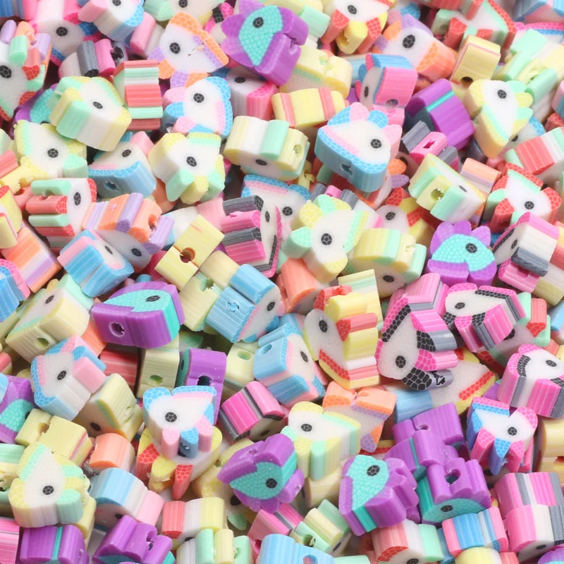 20/50/100pcs Colorful Cute Unicorn Shape Polymer Clay Loose Spacer Beads For Jewelry Making Diy Bracelet Necklace Handicrafts