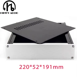 Full pure Aluminum chassis 2205 Headphone power amplifier case Shell Preamplifier DAC box size 220*52*191mm