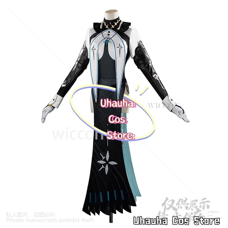 Juego de Anime diosa de la victoria NIKKE Cosplay princesa Sexy vestido de monja sin espalda gótico Punk Lolita Halloween monja sombrero de juego de rol Prop