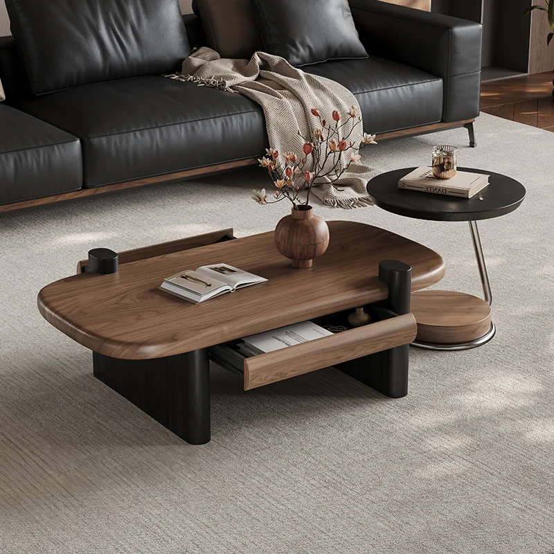 

ZModern Luxury Coffee Table Wood Living Room Kitchen Standing Storage Moving Side Table Drawers Meubles Chinese Style FurnitureZ