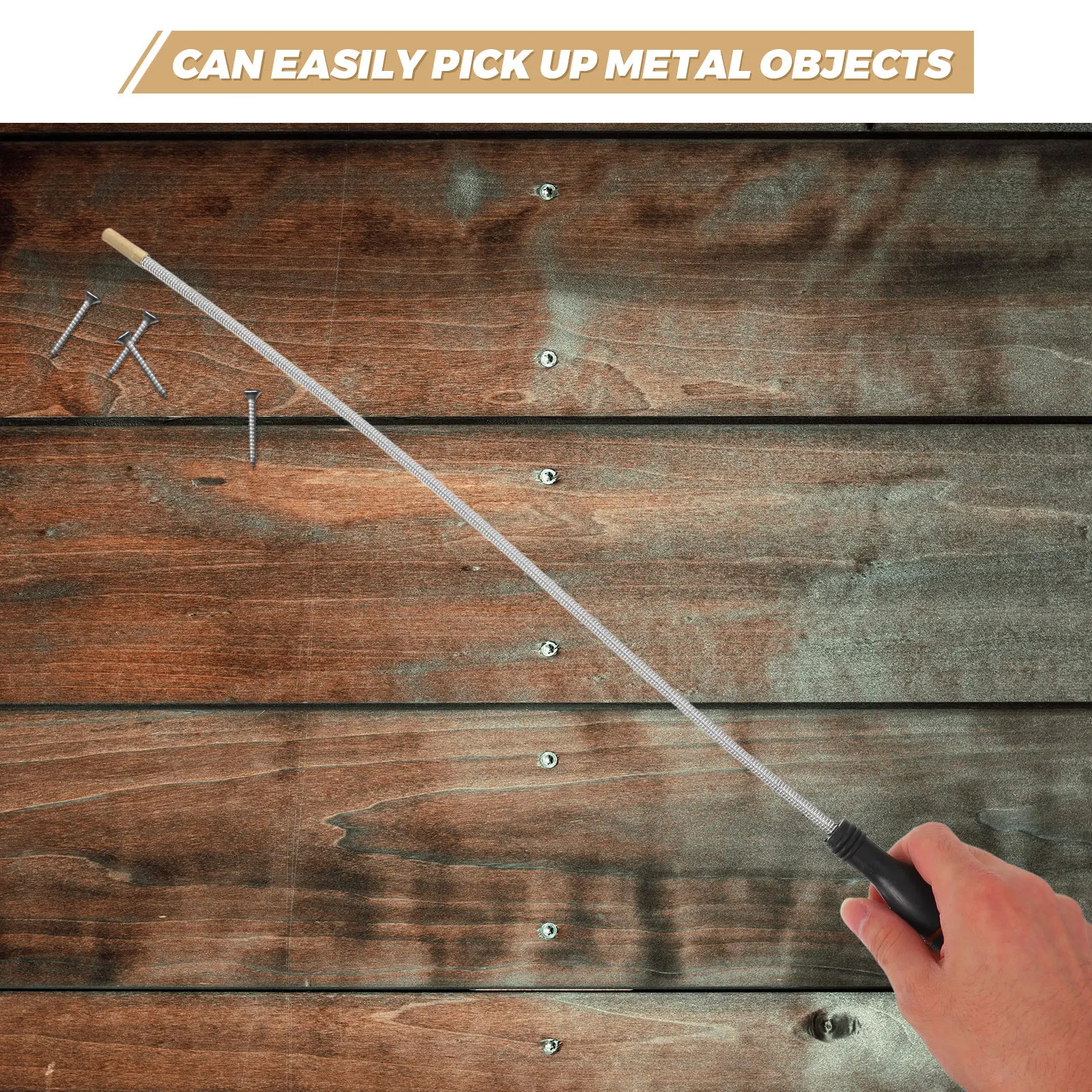 Bendable Magnetic Pickup Tool Flexible Magnet Stick Retrieving Metal Objects in Tight Spaces Mechanics Garage Workshop Home Use
