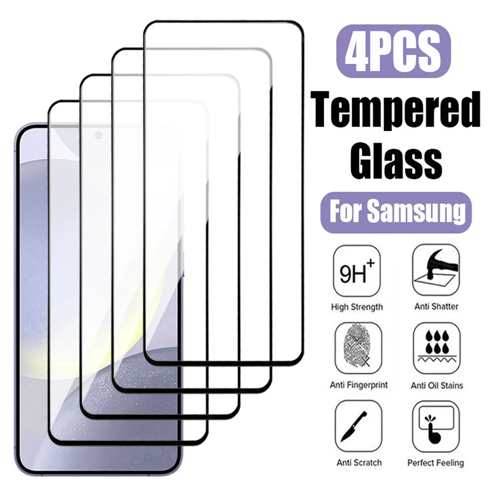 4Pcs 11D Protective Glass For Samsung Galaxy A05 A15 A25 A35 A55 Tempered Screen Protector S23 FE S24 Plus Ultra Protection Film