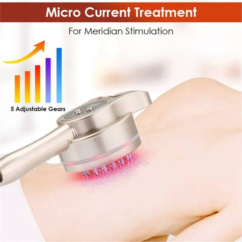 EU Plug Body Detoxification Microcurrent Meridian Brush Massager Cellulite Lymphatic Infrared Heating Health Scraping Device A62