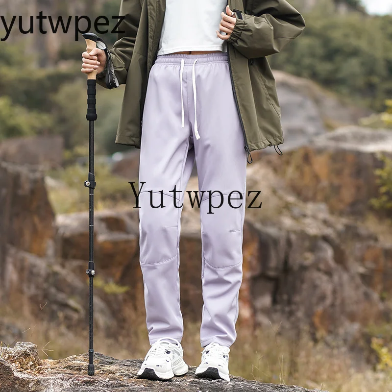 Winter Workwear Trousers Breathable Couple Outdoor Fleece‑lined Softshell Pants Waterproof Men's Graphene Heating Casual Pants
