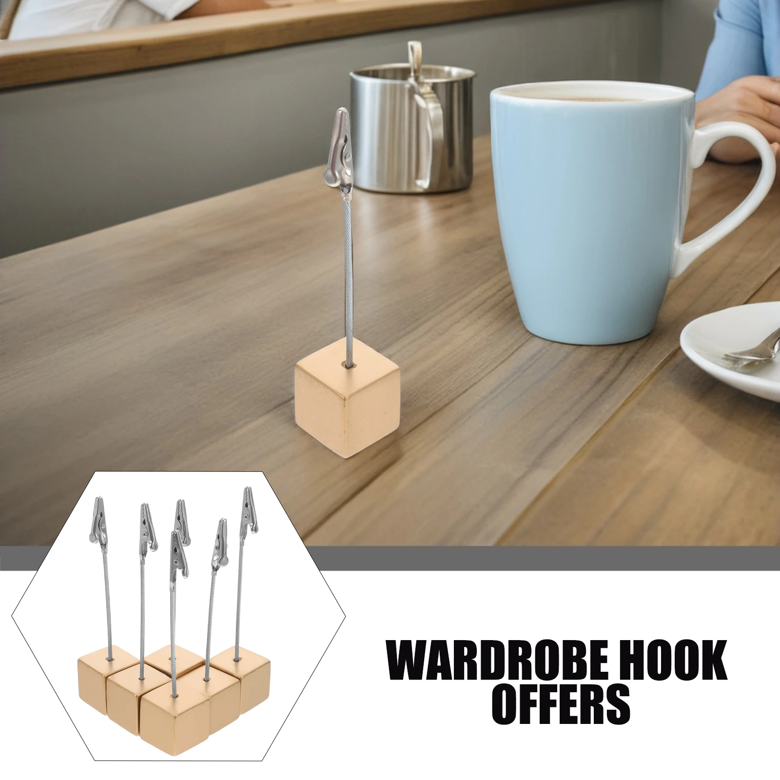 

10Pcs Cube Photo Clips Holder Minimalist Design Message Functionality for Photos Notes Cards Place Card Holder