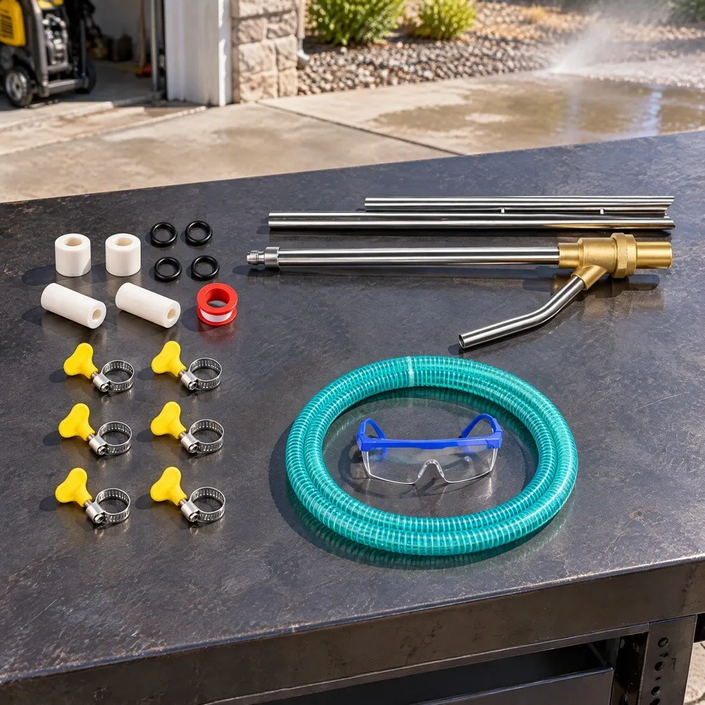 Sandblasting Kit for 5000 PSI Pressure Washers with 1/4 Inch Quick Disconnect Fitting and Dual Flow Wand for Surface Preparation