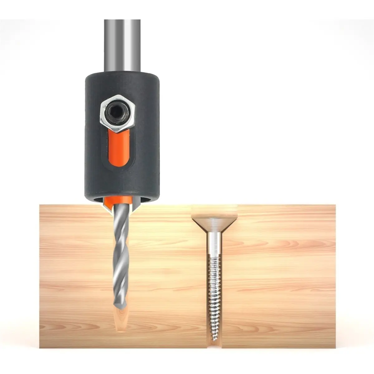 Countersink Drill Bit Limit Drilling Depth Woodworking 5PCS Set 10mm Shank Screw Extractor Demolition Wood Drilling