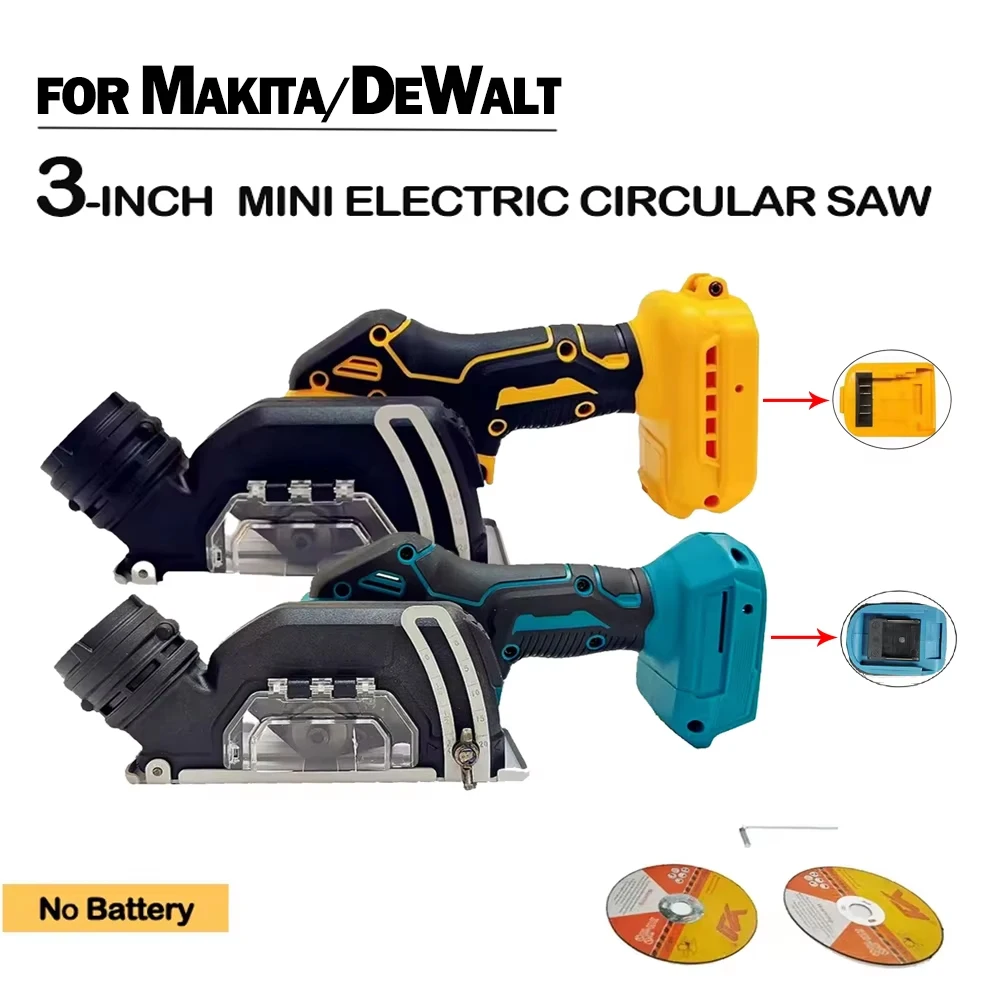 3-Zoll-Mini-Winkelschleifer, kabellos, 3-Zoll-Elektror, abgeschnittenes Werkzeug, Schneiden, Kreissäge, Elektrowerkzeug, passend für Makita/Dewalt 20 V Akku