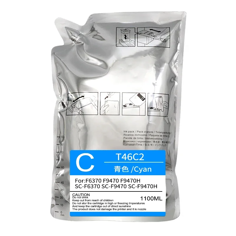 Imagem -06 - Cartucho de Tinta para Epson Imprimir com Chip Tinta Sublimação T46c2 T46c3 T46c4 T46c T46c8 F6370 F9470h Sc-f9470 1100ml